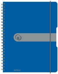 Herlitz jegyzetfüzet készlet, 2 db, A4, spirál, 80 oldal, 80g/m2, PP borító elasztikus, 4 perforáció, PP borító gumival, négyzetrácsos, áttetsző kék (11293065-2)