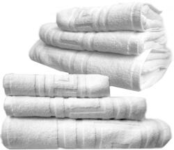 Gecor 6 db görög Gecor törölköző készlet, 2 x 30x50 cm 2 x 50x90 cm 2 x 70x140 cm, 500 GSM 100% pamut, fehér