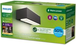 Philips Stratosphere kültéri LED fali lámpa, 3, 8 W, 800 lm, meleg fehér fény (2700 K), kétirányú lámpa, IP44, alumínium, antracit, 20, 3 cm, A energiaosztály