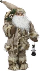 Decoris Mikulás figura díszítve, magassága 45 cm, 23(h)x14(sz) cm, poliészter, bézs
