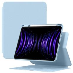 Baseus minimalist tabletvédő álló, bőr hatású, aktív flip, mágneses, trifold, asztali tartó, ceruza tartó, világoskék, kompatibilis: Apple IPAD Air 13, 2024, / IPAD Pro 12.9, 2020, / IPAD Pro 12.9, 2018 (ARJ