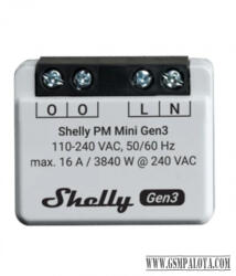 Shelly PM Mini Gen3, WiFi + Bluetooth modul, fogyasztásméréssel (SHELLY-PMM-GEN3)
