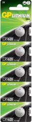 GP Batteries GP Líthium gombelem, CR1620, 3V, 5db/bliszter, B1570 (GPCR1620-BL5)