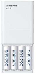 Panasonic Eneloop K-KJ87MCC40USB akkumulátortöltő, LED, Fehér + 4db AA elem (00191266)