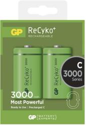 GP Batteries ReCyko+ tölthető akkumulátor HR14, 2xC 3000mAh, 2db/bliszert B0832, zöld (B0832)