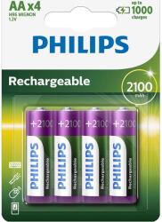 Philips R6B4A210/10 újratölthető AA 2100 mAh 4 buborékfólia (belső doboz nélkül) (R6B4A210/10)