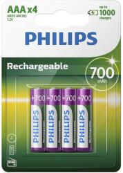 Philips AAA 700mAh újratölthető elemek, 4db (R03B4A70/10)