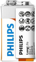 Philips LongLife 9V 1-fóliás akkumulátor matricával (6F22L1F/10)