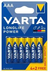 VARTA 6 db LONGLIFE POWER AAA LR3 4+2 db VARTA alkáli elem készlet (91820)