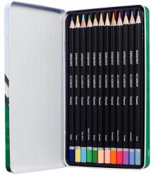 Derwent Academy színes ceruza, fémdoboz, 12 db / készlet, pasztell színekben (DW2306022)