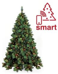 Kring Phoenix Prémium műfenyő, tobozokkal és bogyókkal, 350 meleg fényű LED, PP/PVC, 210 cm