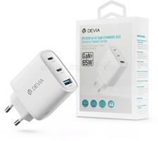 DEVIA ST111615 Extreme Speed Series 65W 2xUSB C/USB hálózati adapter (fehér) (ST111615) (ST111615)