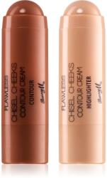 Barry M Chisel Cheeks auto-bronzant cremos și iluminator stick duo balení 2x5 g