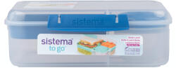 Sistema To Go Ételtároló doboz + joghurt tartó, 1, 65 l, 3 rekeszes, kék - alza