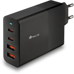 NGS fekete 100W Hálózati Töltő PD3.0 - 2 db USB-C + 2 db USB-A kimenettel - ionstore