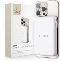 Tech-Protect PB31 Magsafe powerbank beépített kábelekkel 10000mAh fehér - ionstore