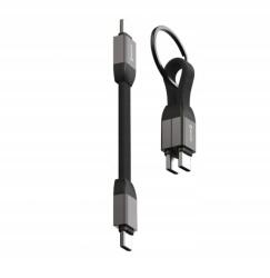 SWISSTEN Usb-c Usb-c kábel 9, 7 cm kulcstartó fekete (8595217488564)