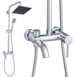 Gamma Zuhanyszett Oszlop Zuhany Csaptelep Esőztető cubic loft Króm (BRyZN-ch)