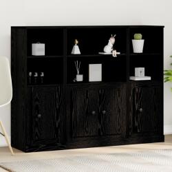 vidaXL Висок шкаф Черния дъб 132 x 35, 5 x 103, 5 см Инженерна дървесина (3333077)