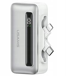 USAMS Powerbank 4500mAh USB-C/Lightning 20W Pd gyorstöltés ezüst/ezüst X (4K5CD23302)