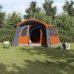 vidaXL Семейна палатка с покрив Сив и оранжев 576 x 325 x 213 см (4100684) Палатка