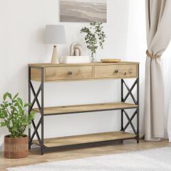 vidaXL Конзолна маса дъб артизан 100 x 28 x 75 см (863528)
