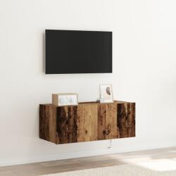 vidaXL TV стенен шкаф 80 x 35 x 31 cm Старо дърво Инженерна дървесина (863104)