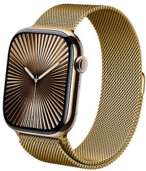 Crong Milano Steel - Rozsdamentes acél szíj Apple Watchhoz 38/40/41/42 mm arany (CRG-40MST-GLD)