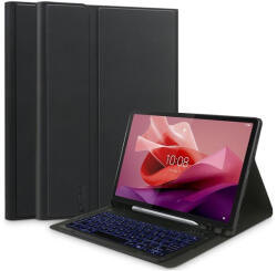Lenovo Tab P12 (12.7) TB-370, Bluetooth billentyűzetes mappa tok érintőceruza tartóval, fekete (ZONETS3886) - phoner