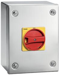 LOVATO Electric IEC/EN TYPE IP65 Cutie din inox echipata cu separator, tripolar. WITH ROTATING RED/YELLOW HANDLE, 16A (GAZS016)