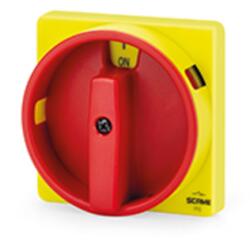 SCAME FRONT OPERATOR PADLOCKABLEnIP65 standard 67x67mm Y2 EMERGENCY YELLOW/RED TYPE 1, 4, 4X (590.YM67B6)