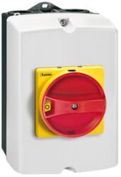 LOVATO Electric IEC/EN TYPE IP65 Cutie ne metalica cu intrerupator rotativ, tetrapolar. WITH ROTATING RED/YELLOW HANDLE, 40A (GAZ040T4)