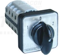 TRACON Selector, 1-0-2, in carcasa TKV-256/4T65 400V, 50Hz, 25A, 2×4P, 7, 5kW, 48×48mm, 60°, IP65 (TKV-256/4T65)