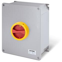 SCAME Intrerupator separatorn32A 3P+SN IP66 150x210x107mm Y1 IK10 EMERGENCY YELLOW/RED HIGH WIRING CAPACITY (590.HEM3205.WSN)