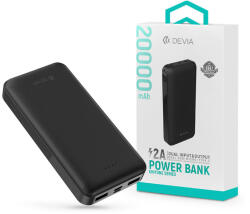 DEVIA Univerzális hordozható, asztali akkumulátor töltő - Devia Kintone Series V2 Power Bank - 2xUSB + Type-C + microUSB - 20.000 mAh - fekete (ST354649)