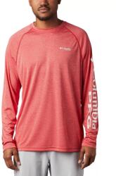 Columbia Terminal Tackle Heather LS Shirt férfi hosszú ujjú sport póló XL vörös