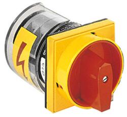 LOVATO Electric Intrerupator rotativ cu came, GN SERIES, U25-U65 montaj pe panou WITH PADLOCK SYSTEM, RED/YELLOW. ON/OFF SWITCH, THREE-POLE - 2 WAFERS - SCHEME 10, 25A (7GN2510U25)