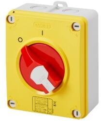 Gewiss Isolator - Hp - Emergency - Isolating Material Box - 40a 2p - Lockable Red Knob - Ip66/67/69 (gw70441p)