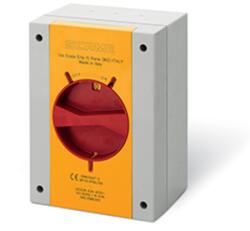 SCAME Intrerupator separatorn63A 2P IP66/IP69 160x220x115mm Y2 IK09 EMERGENCY YELLOW/RED GW 650°C (590.EM6302)