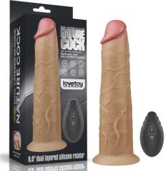  Forgófejes valósághű letapaszható vibrátor 8'' dual layered platinum silicone rotator 20 cm