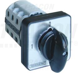 TRACON Selector, 1-0-2 TKV-259/4 400V, 50Hz, 25A, 2×4P, 7, 5kW, 48×48mm, 90° (TKV-259/4)