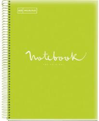 Miquelrius Emotions A4 PP 5x24 lapos lime kockás spirálfüzet (A152387322) - tintasziget