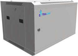 Extralink 6U 600x450 ASP szürke, fali rack szekrény, fém ajtóval