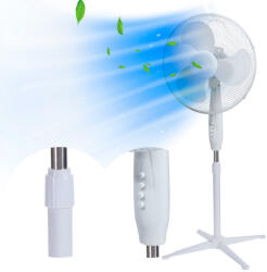 EXTRALINK Bryza ESF-40D-WH fehér, álló ventilátor, 3 lapát, 3 sebességfokozat