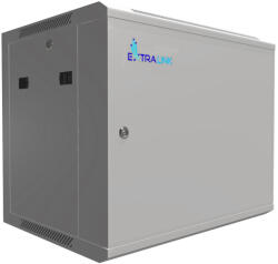 Extralink 9U 600x450 ASP szürke, rackmount szekrény, fali szerelésű, fémanyag ajtóval