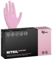  Nitril kesztyű COMFORT - rózsaszín, púdermentes, M méret, 100 db