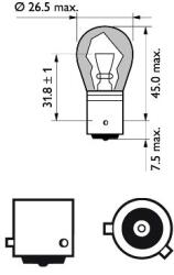 Philips SET 2 BECURI SEMNALIZARE PY21W 12V (blister) SILVER VISION PHILIPS
