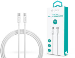 DEVIA USB Type-C - USB Type-C adat- és töltőkábel 1, 5 m-es vezetékkel - Devia Smart Series 100W C To C PD Cable - 100W - fehér - rexdigital