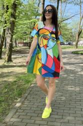 FashionLand ROCHIE SCURTA IN A CU MANECA SCURTA MIRAGE TALIE UNICA Multicolora