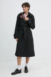 Aeronautica Militare kabát gyapjú keverékből fekete, átmeneti, oversize, AB2971DCT3403 - fekete 40